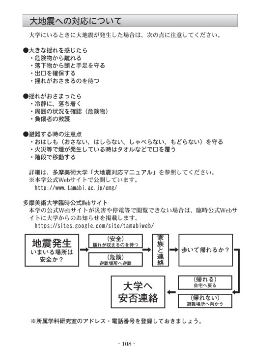 多摩美術大学 学生ハンドブック2020