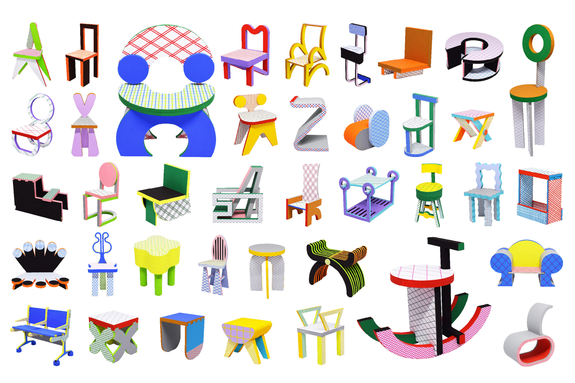 47500円です。絵画です。タイトルは、オブジェクト椅子型物体です。 鈴木 咲絵 《CHAIRS》 | 多摩美術大学