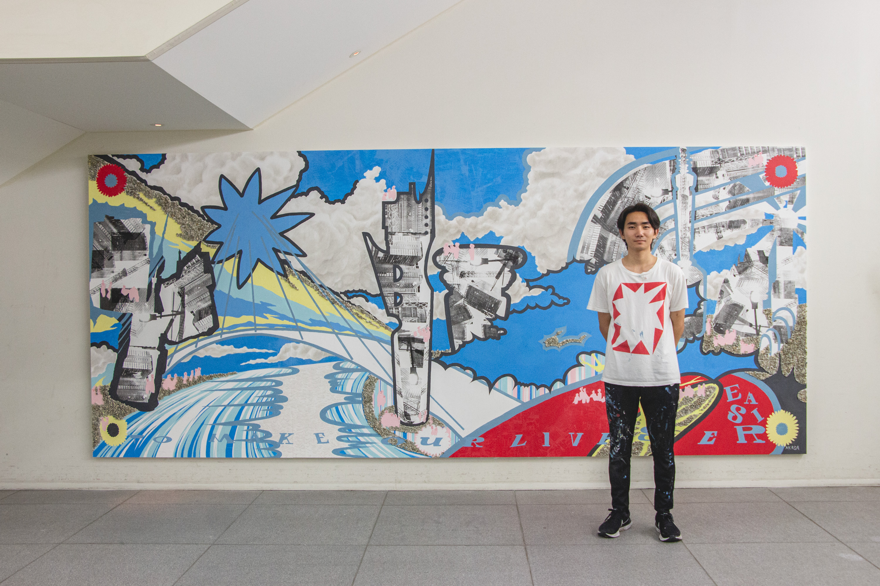 グラフィックアート 絵画 グラフィックデザイン4年生がルネサス エレクトロニクス社オフィスの